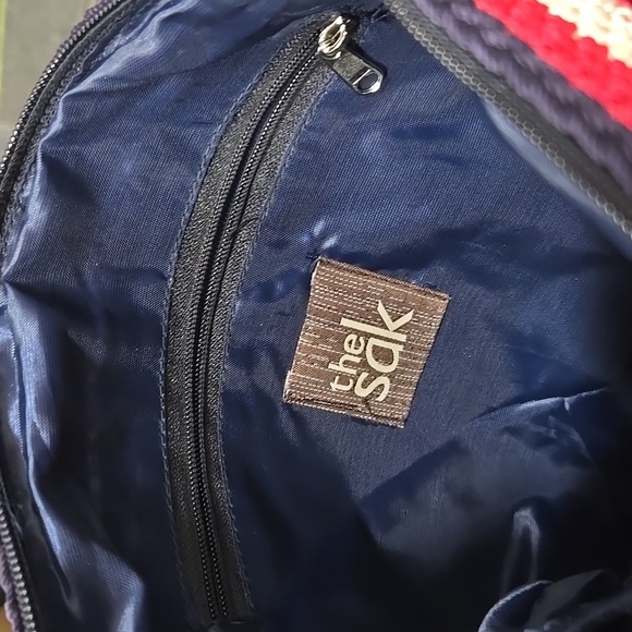 The SAK-Red/White/Blue Flag Crochet Knit Patriotic Shoulder Bag Satchel - Picture 11 of 16